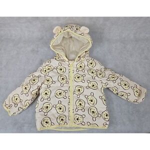 Winnie The Pooh Puffer Jacket Girl Boy Size 18M Honey With Hood Winter Coat‎ NWT